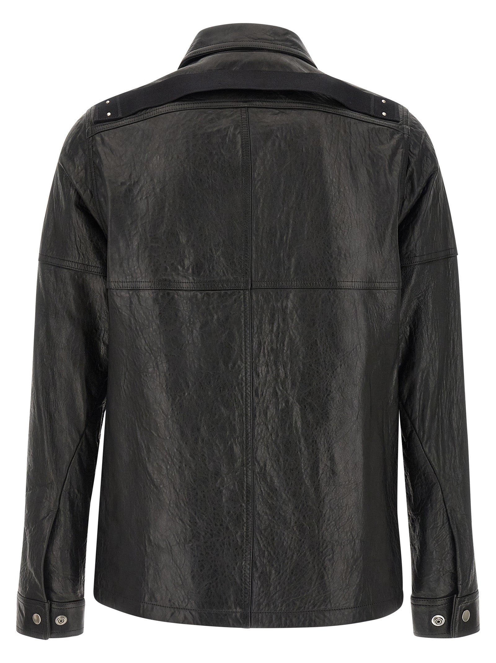 Rick Owens Black Lamb Leather Leather Jacket