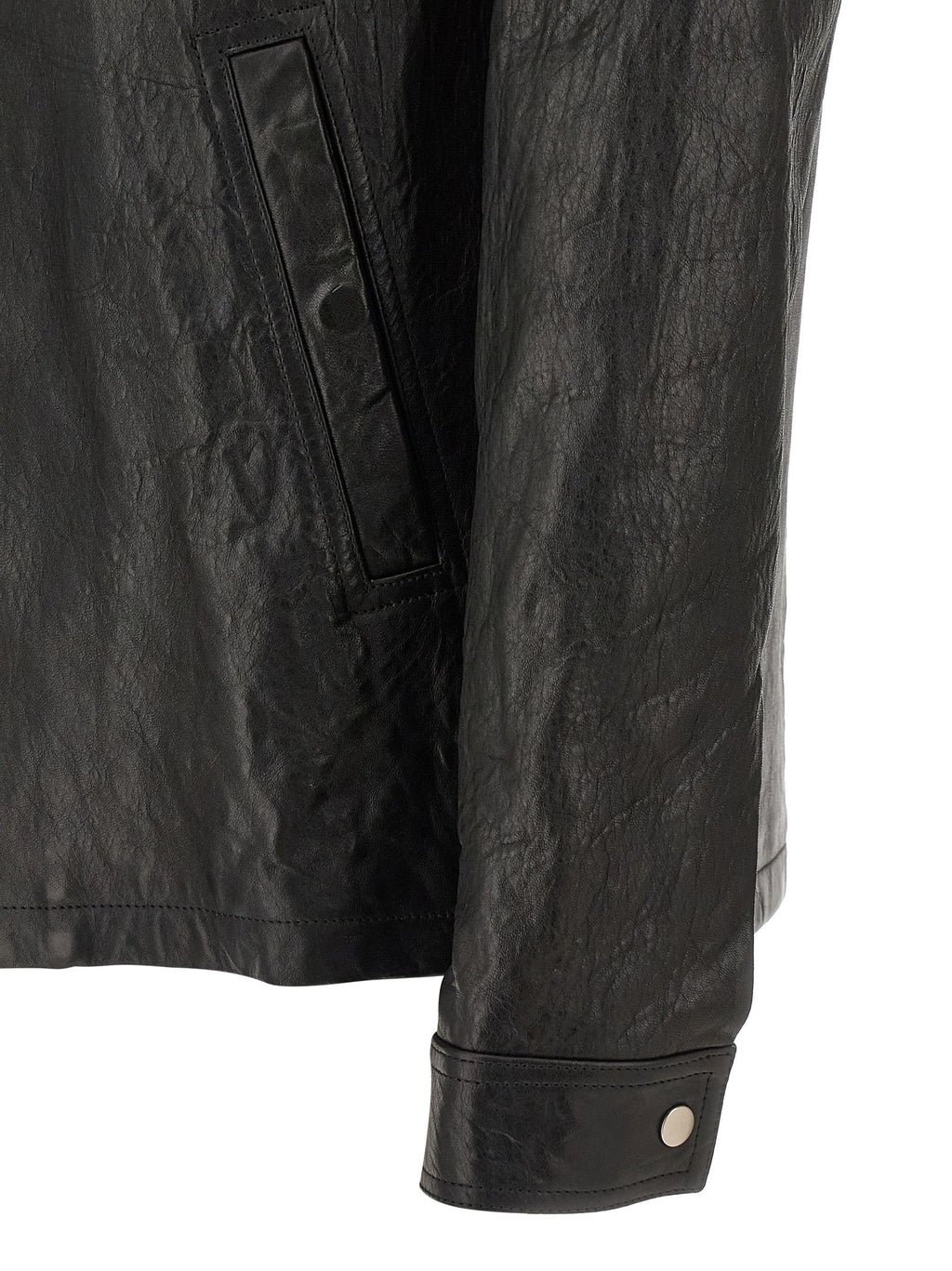 Rick Owens Black Lamb Leather Leather Jacket