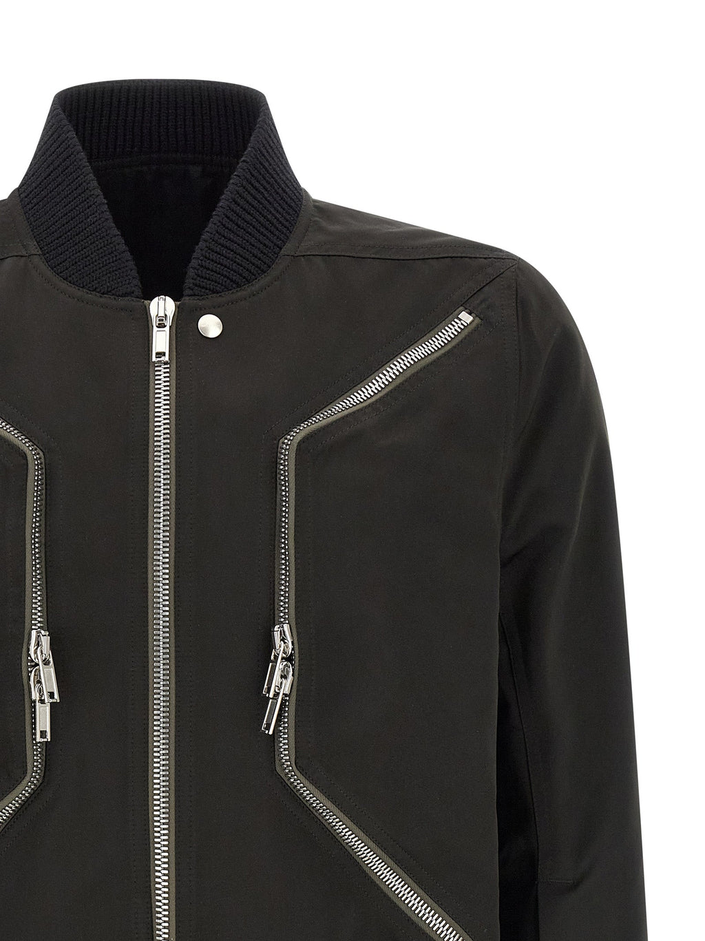 Rick Owens Black Polyester Bomber