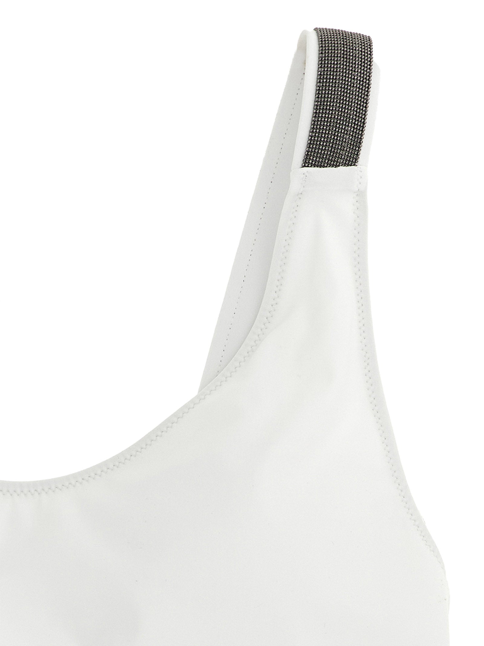 Brunello Cucinelli White Polyamide One-Piece Swimsuit