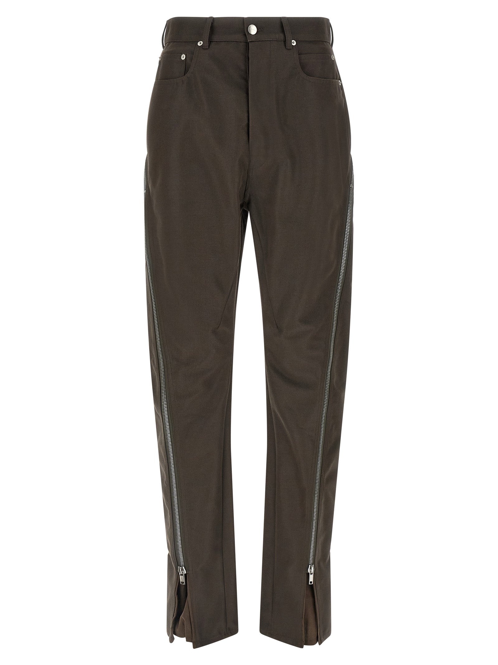 Rick Owens Brown Cotton Casual Pants