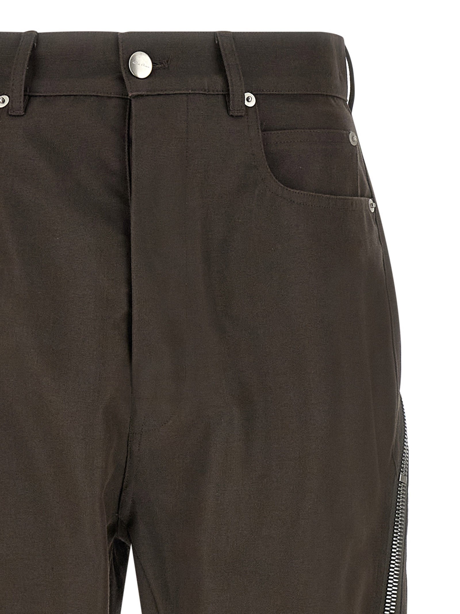 Rick Owens Brown Cotton Casual Pants