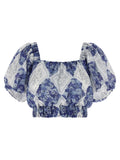Twinset Blue Ramie Blouse