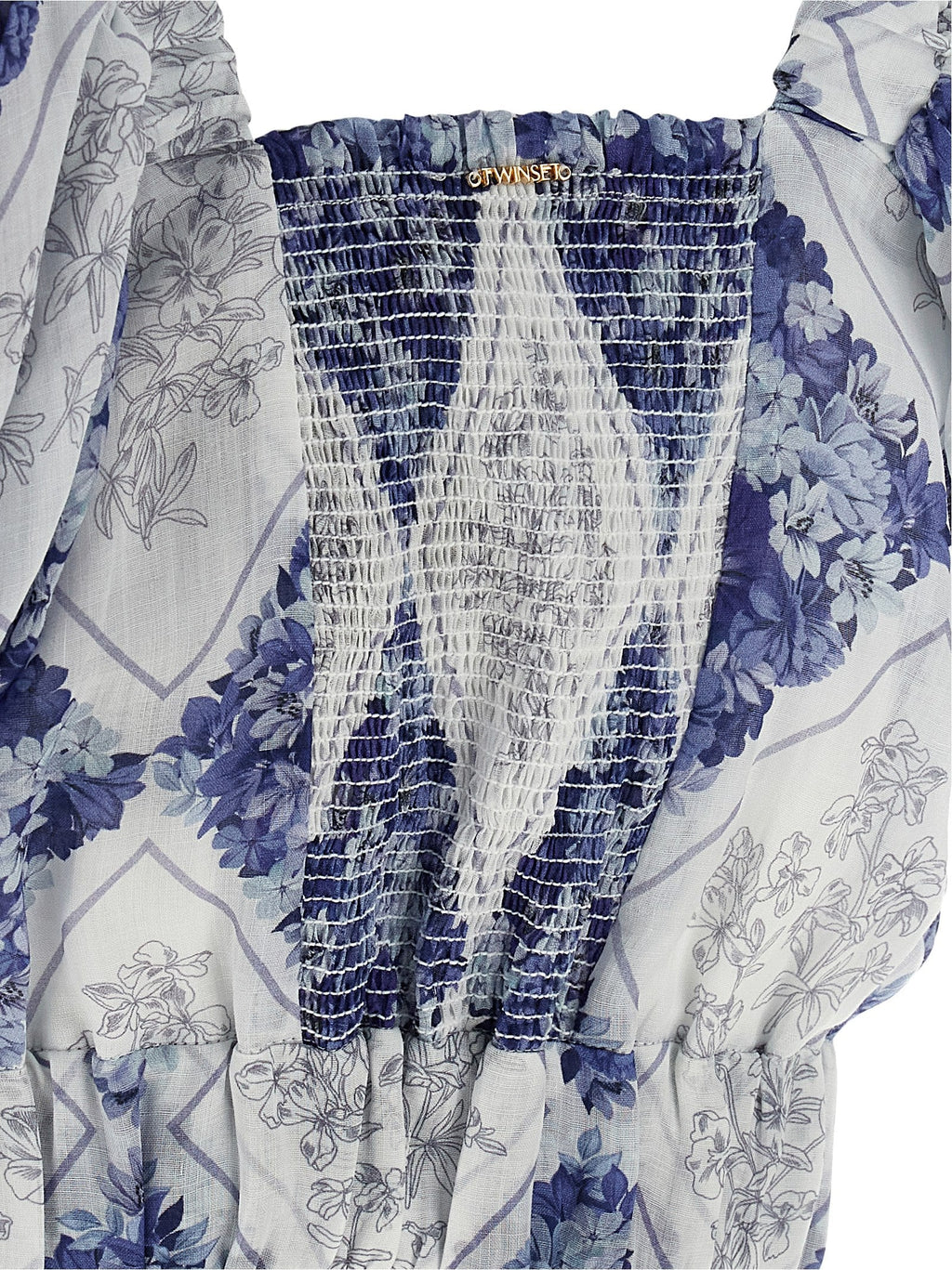 Twinset Blue Ramie Blouse