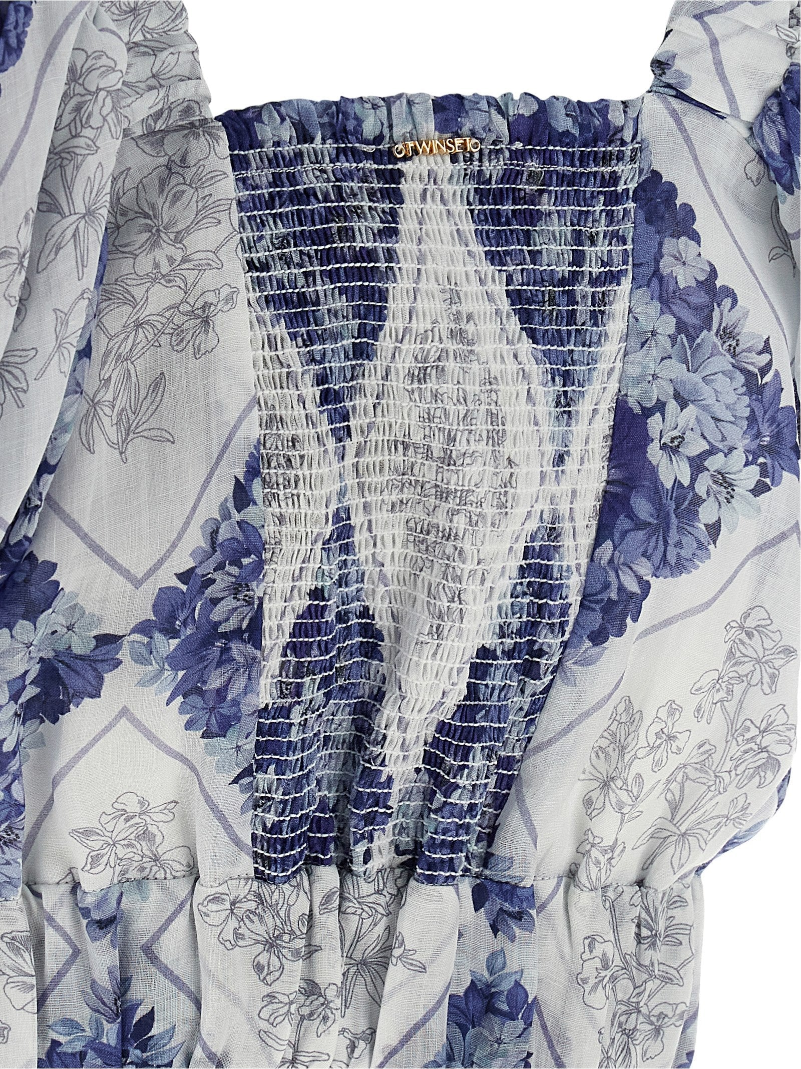 Twinset Blue Ramie Blouse
