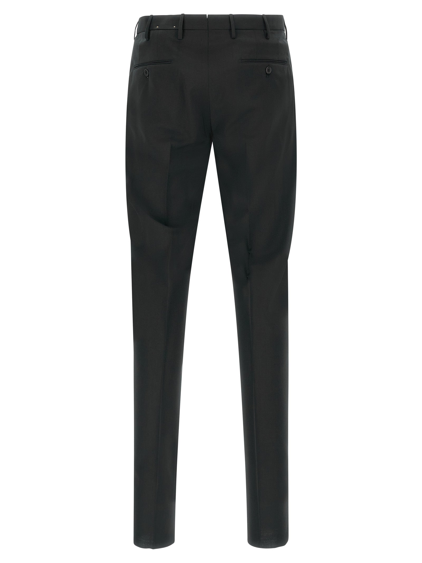 Incotex Black Virgin Wool Dress Pants