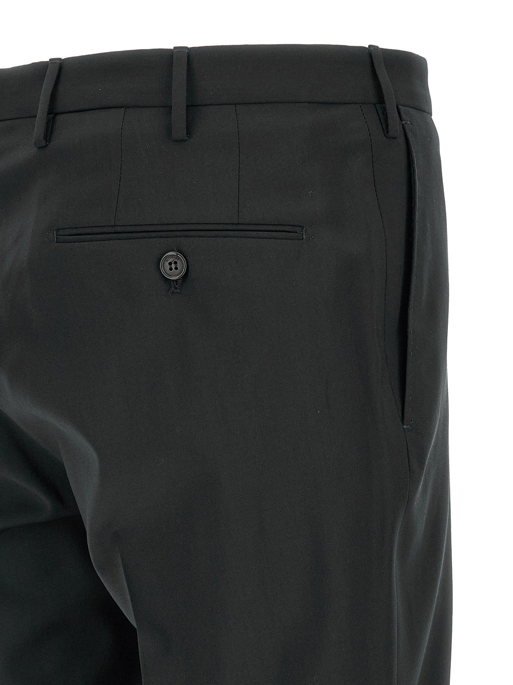 Incotex Black Virgin Wool Dress Pants