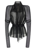 Rick Owens Black Silk Full-Length Jacket