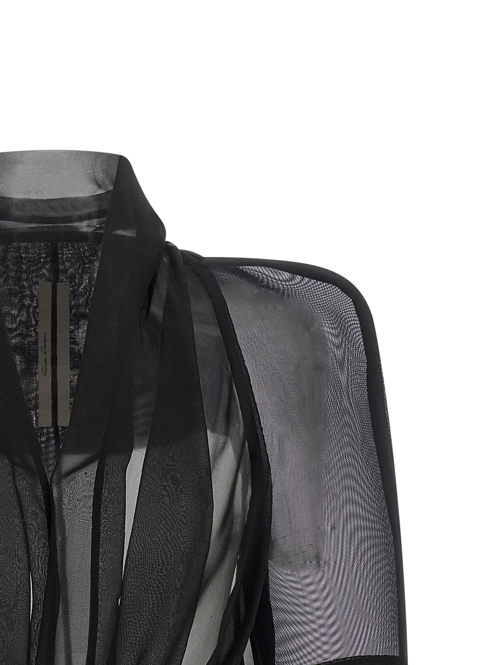 Rick Owens Black Silk Full-Length Jacket