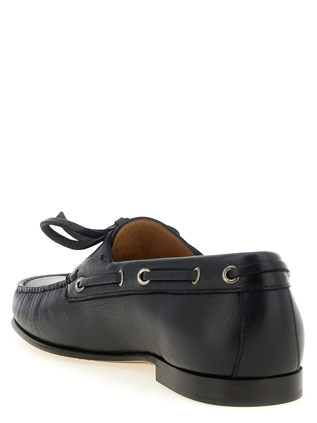 Valentino Garavani Black Buffalo Leather Slip-On Loafers