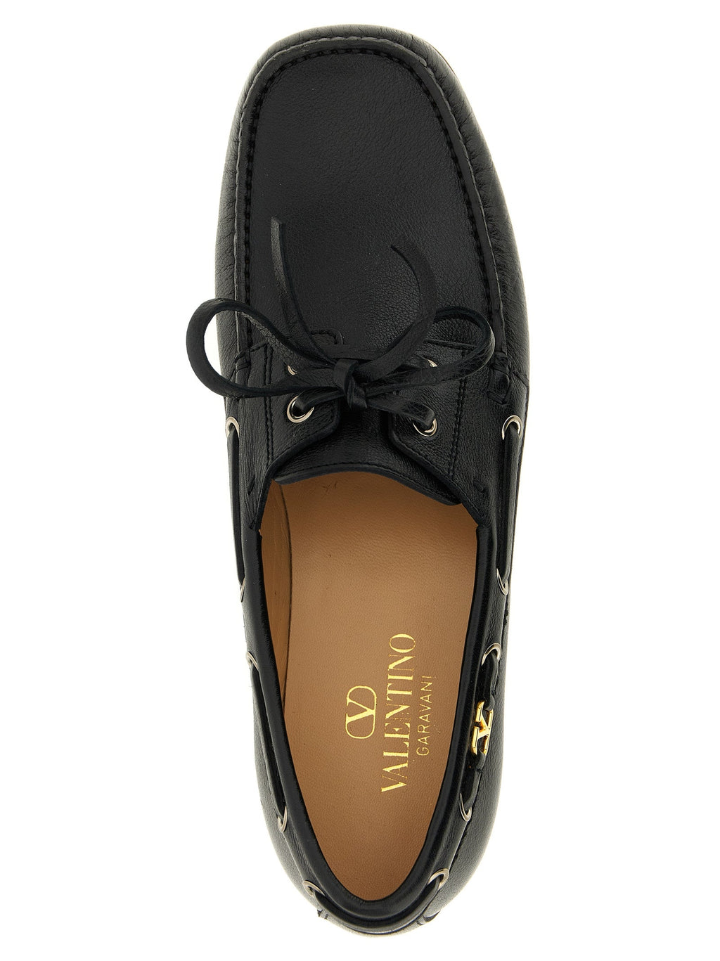 Valentino Garavani Black Buffalo Leather Slip-On Loafers