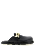 Moschino Black Calfskin Clogs