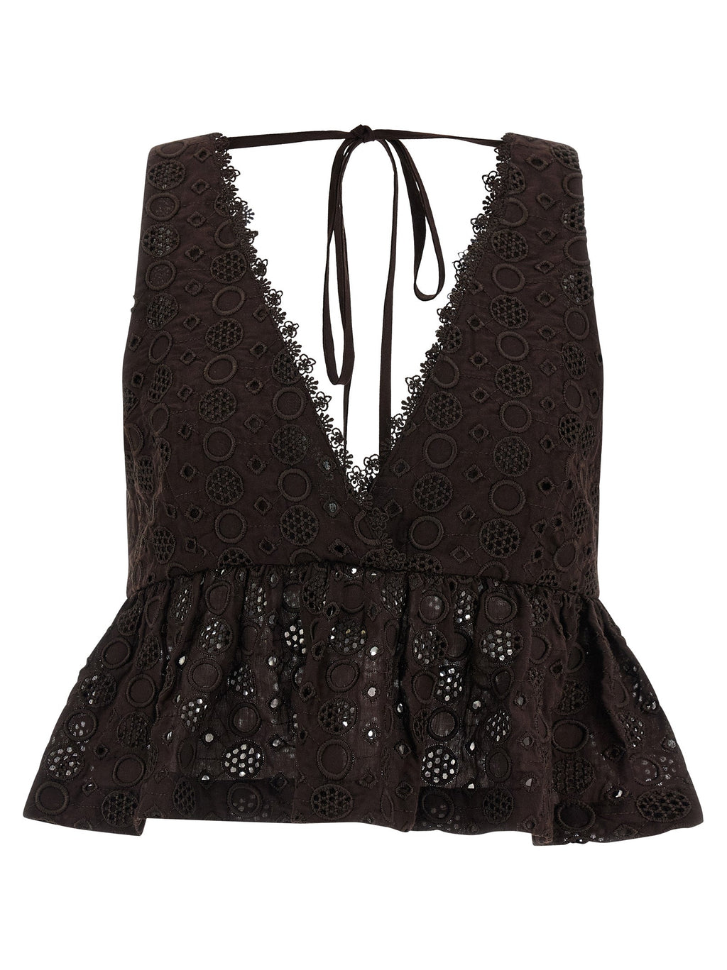 PINKO Brown Cotton Blouse