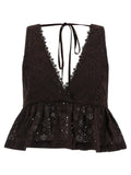 PINKO Brown Cotton Blouse
