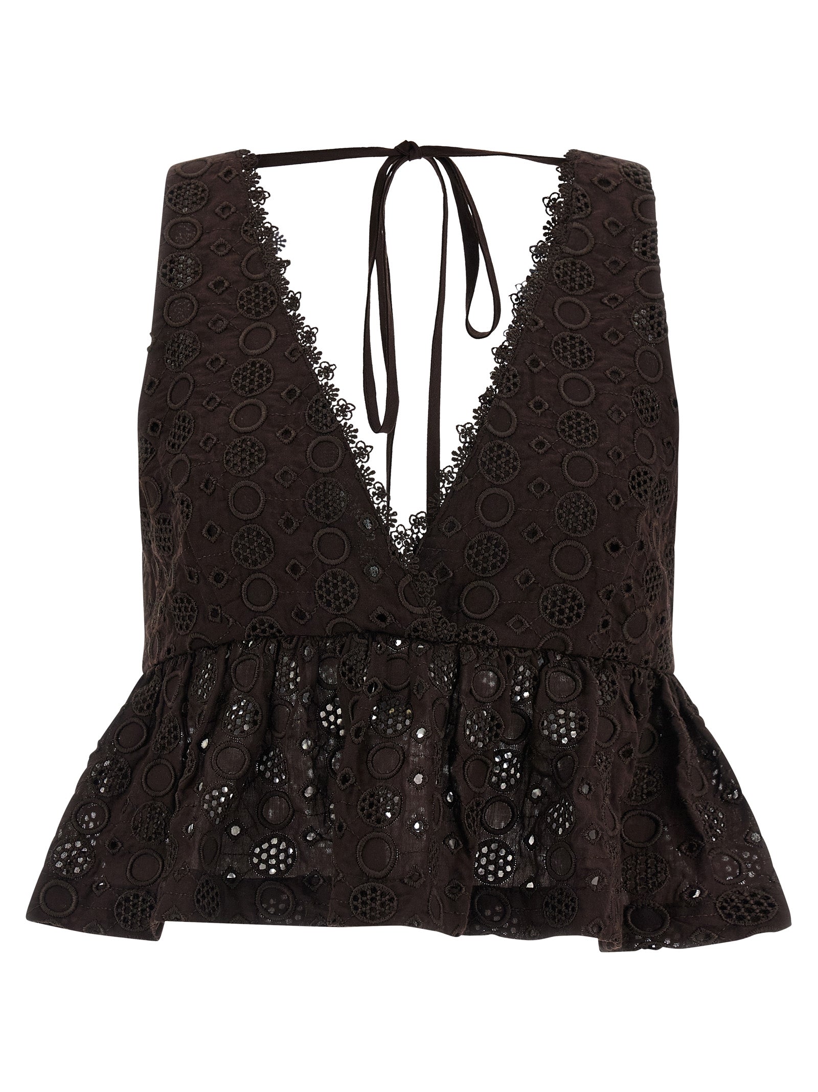 PINKO Brown Cotton Blouse