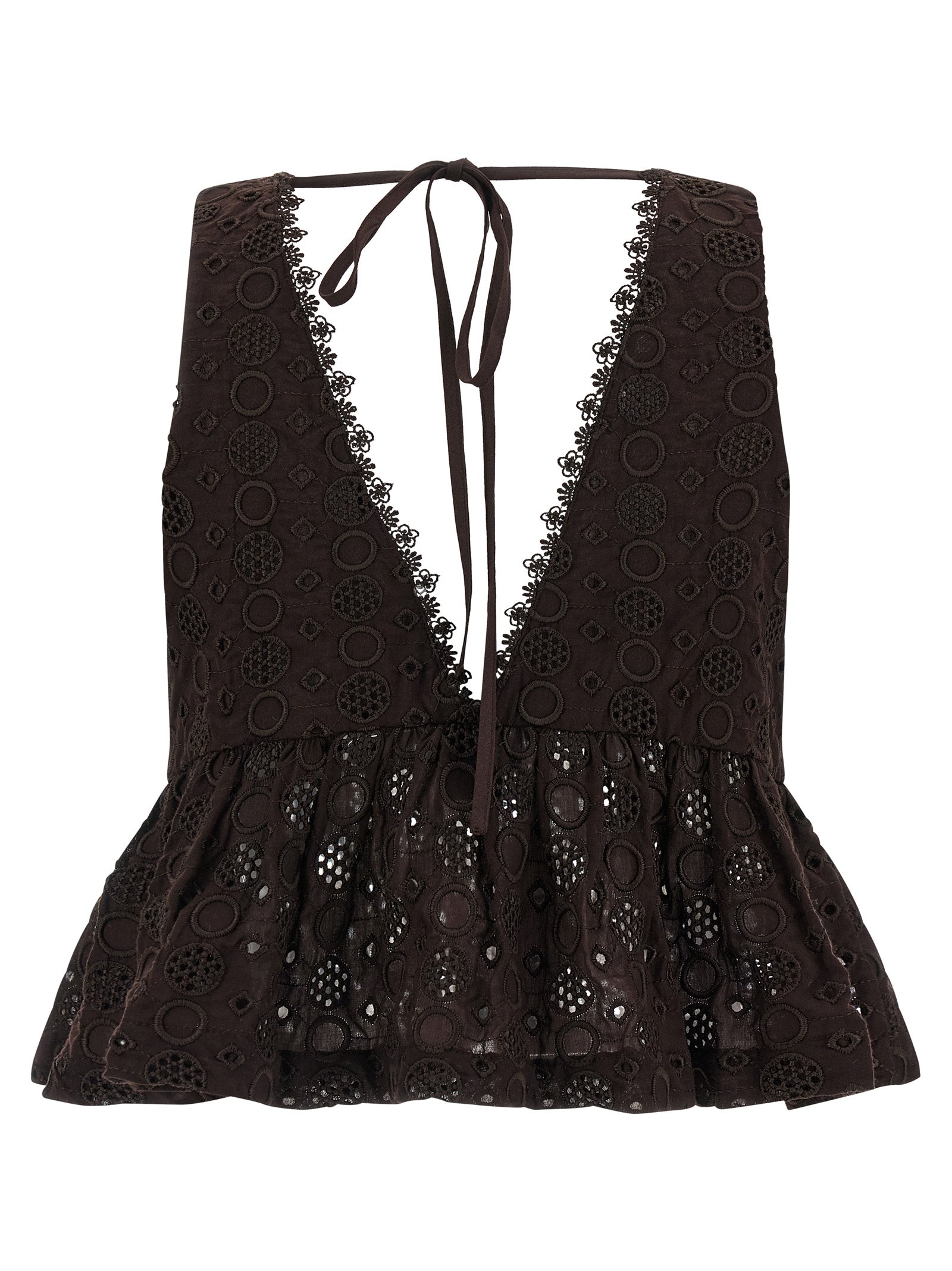 PINKO Brown Cotton Blouse