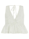 PINKO White Cotton Sleeveles T-Shirt
