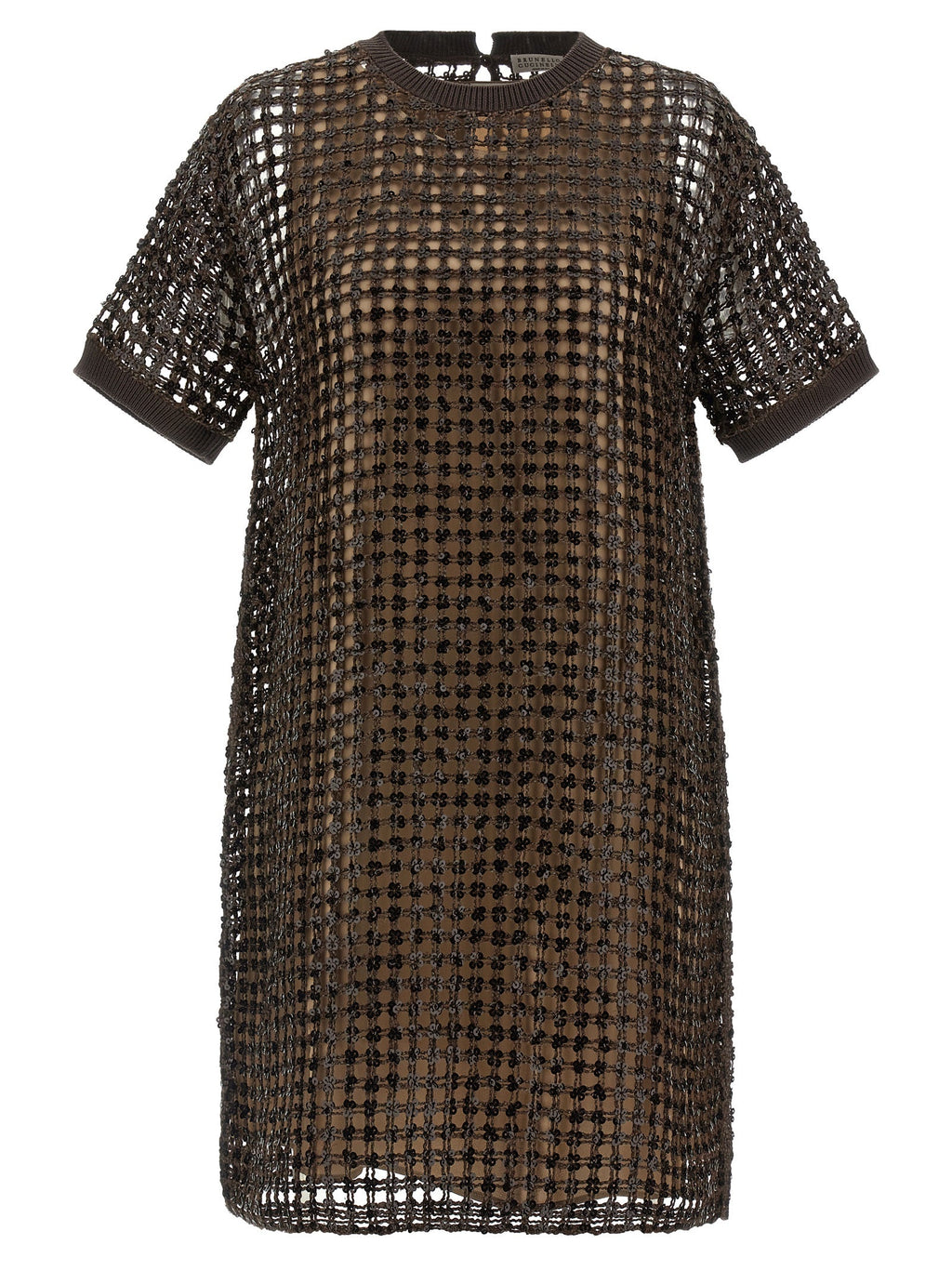 Brunello Cucinelli Brown Silk Short Dress