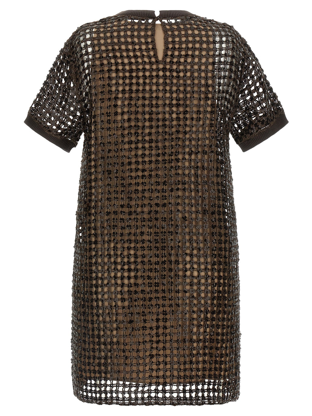 Brunello Cucinelli Brown Silk Short Dress