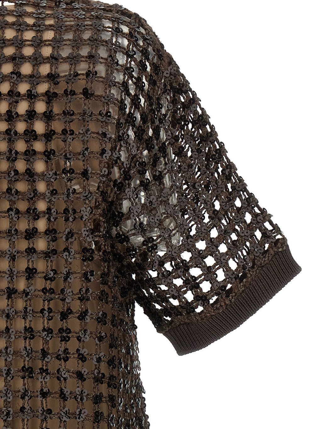 Brunello Cucinelli Brown Silk Short Dress