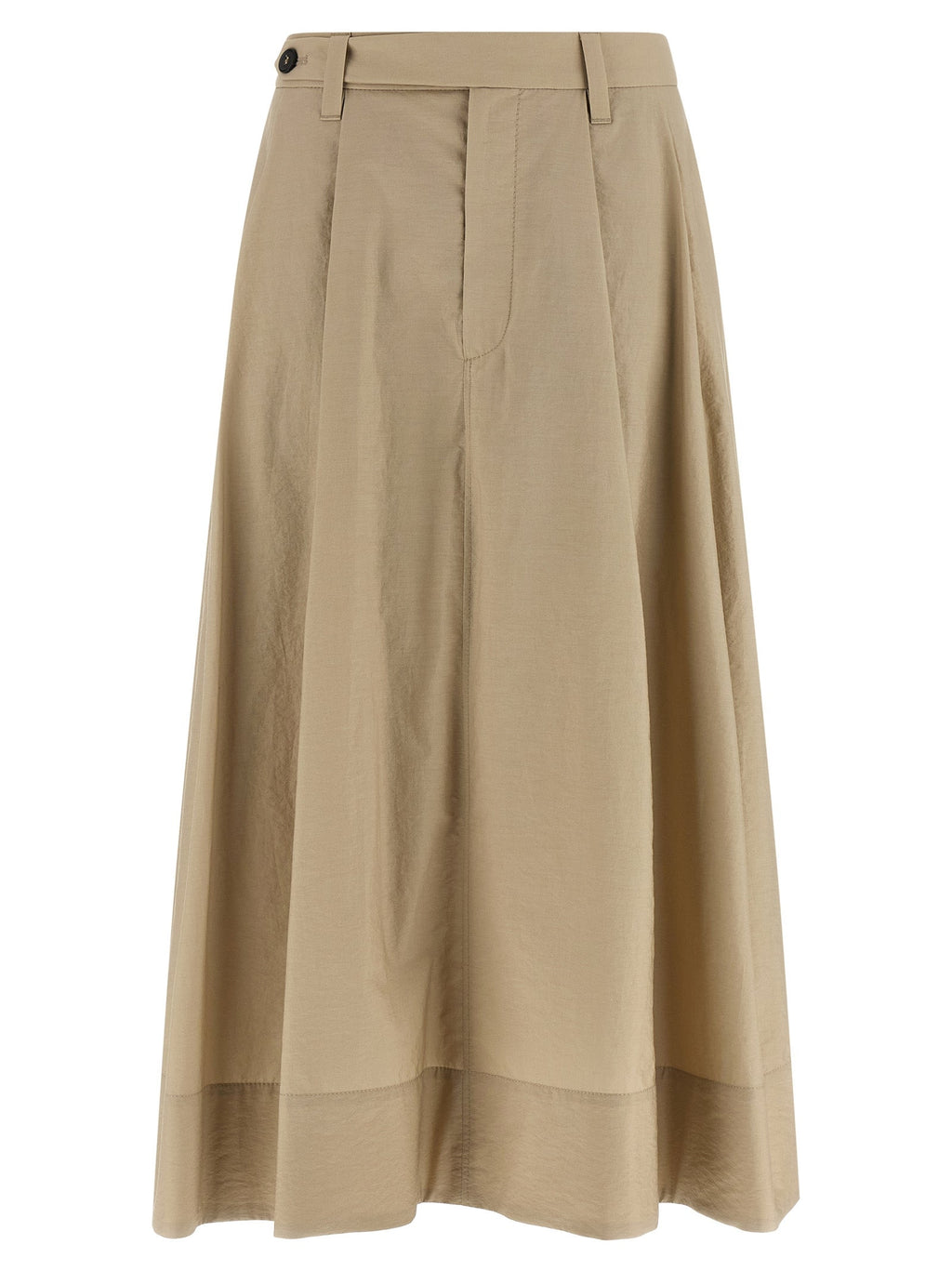 Brunello Cucinelli Beige Cotton Midi Skirt