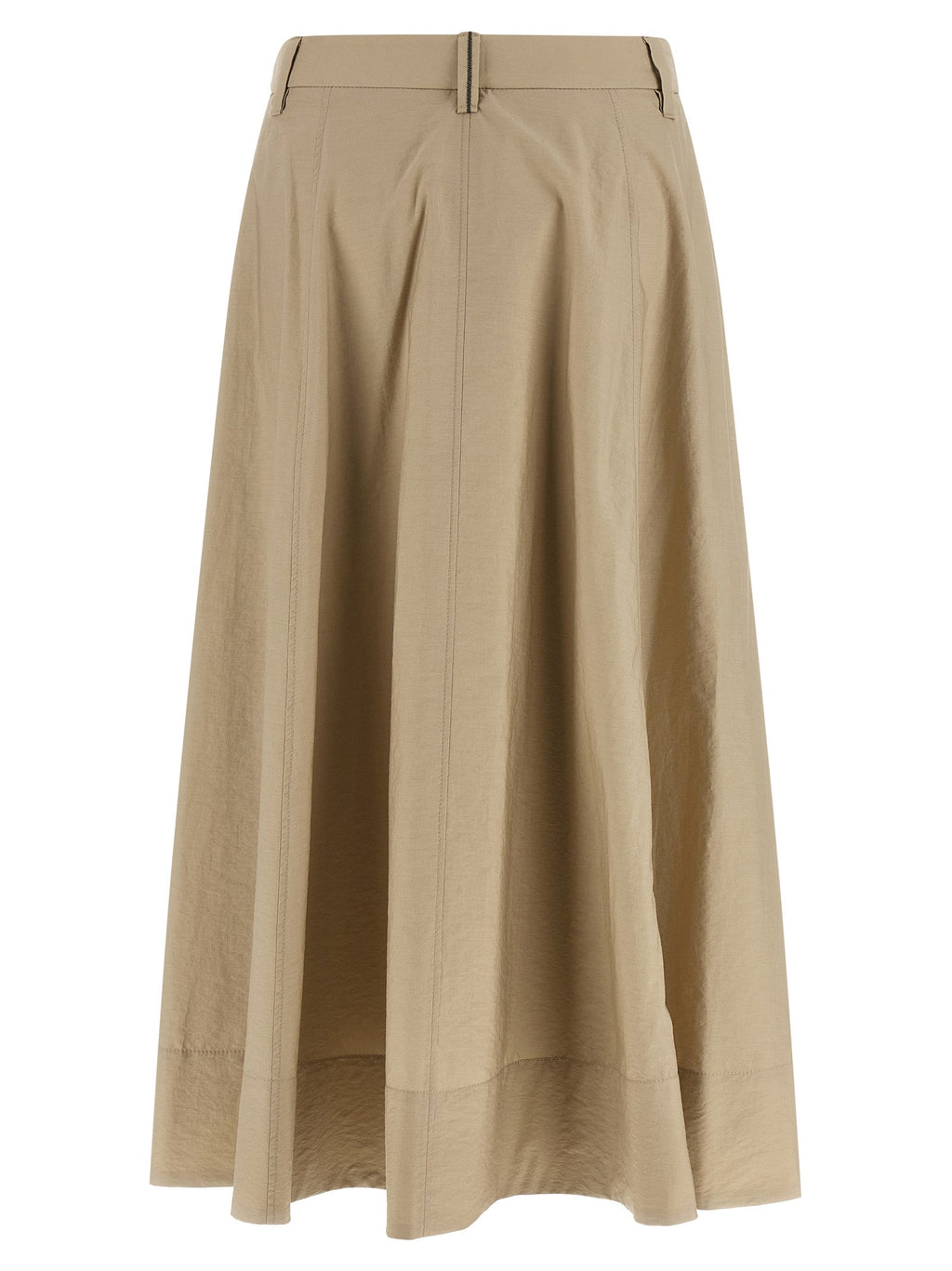 Brunello Cucinelli Beige Cotton Midi Skirt