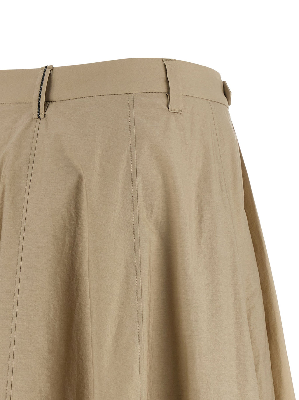 Brunello Cucinelli Beige Cotton Midi Skirt