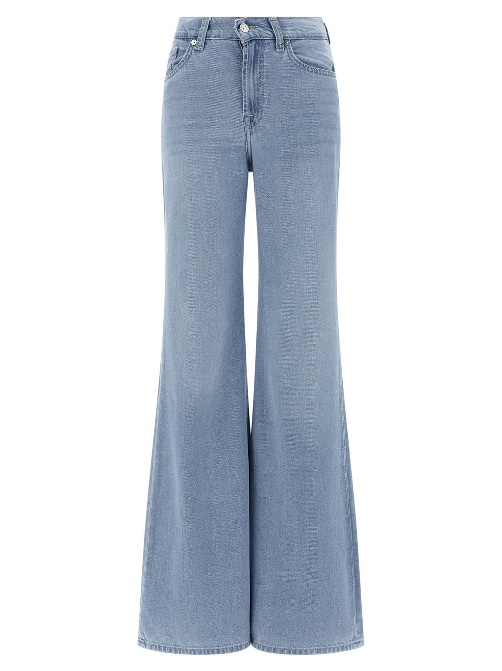 7 For All Mankind Blue Cotton Flared Jeans