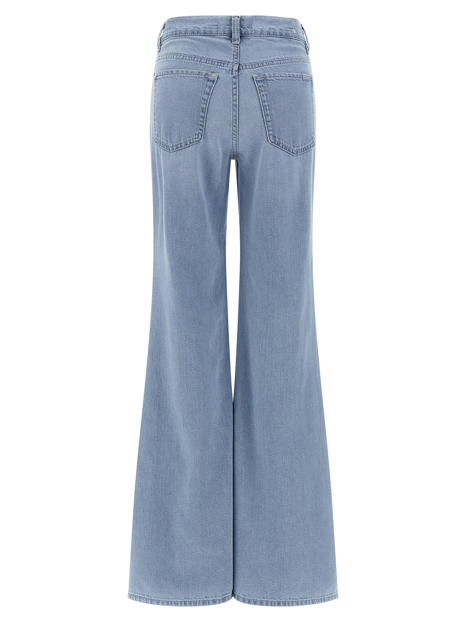 7 For All Mankind Blue Cotton Flared Jeans