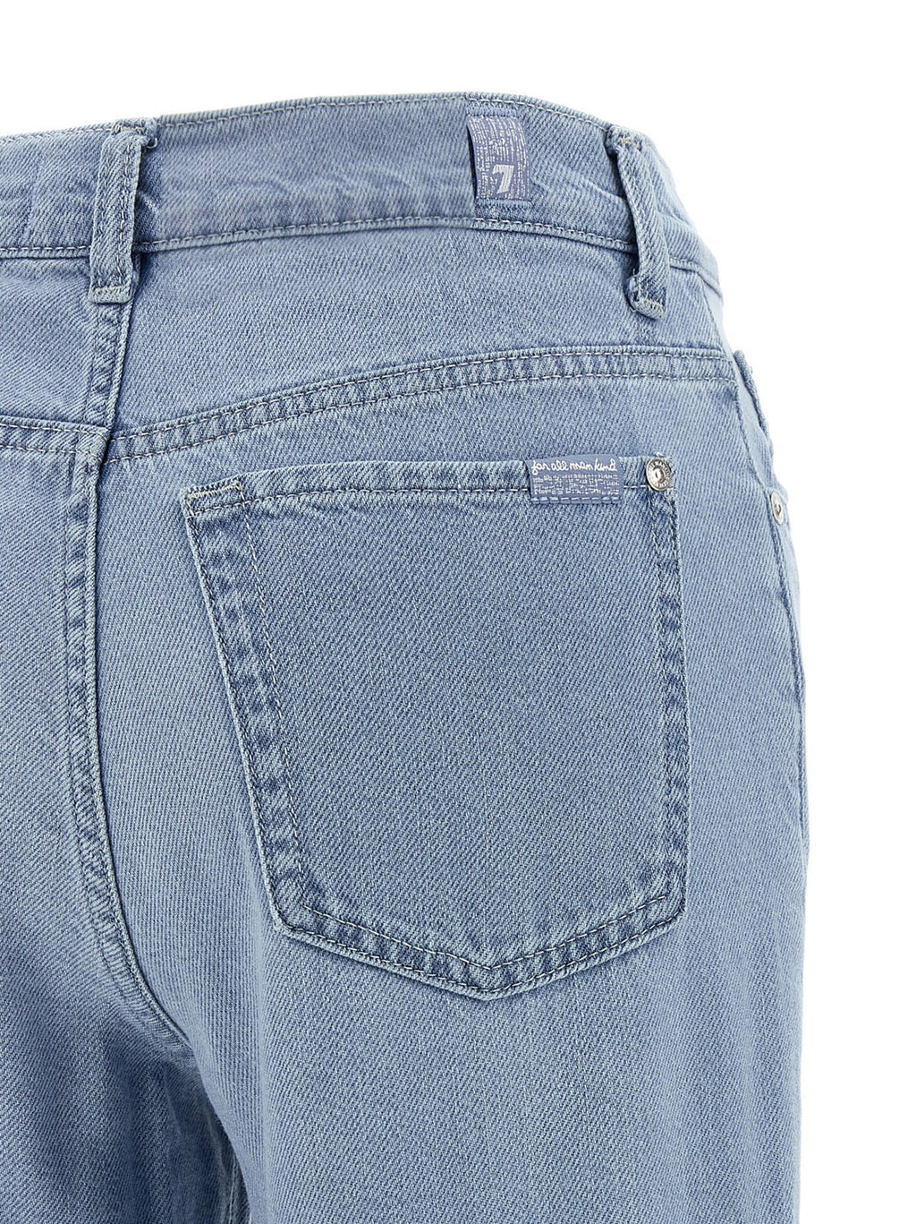 7 For All Mankind Blue Cotton Flared Jeans