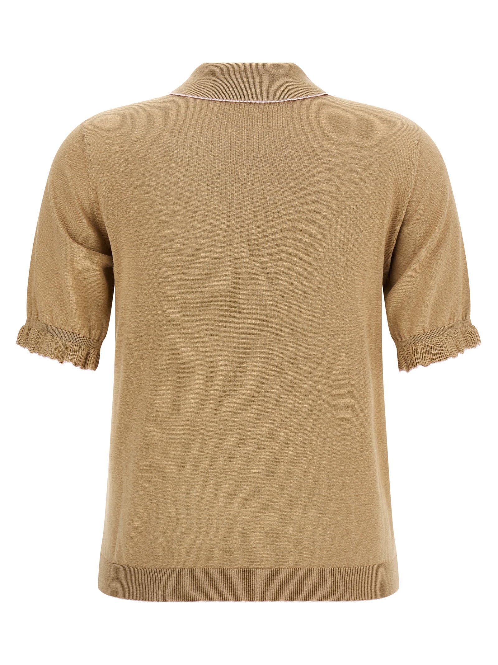 Fabiana Filippi Beige Silk Polo Shirt
