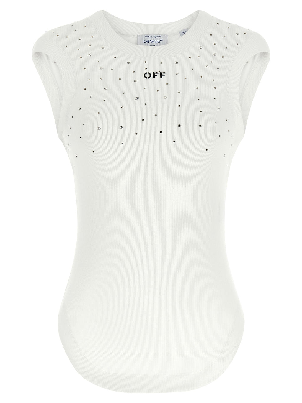 Off-White White Viscose Sleeveles T-Shirt