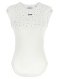 Off-White White Viscose Sleeveles T-Shirt