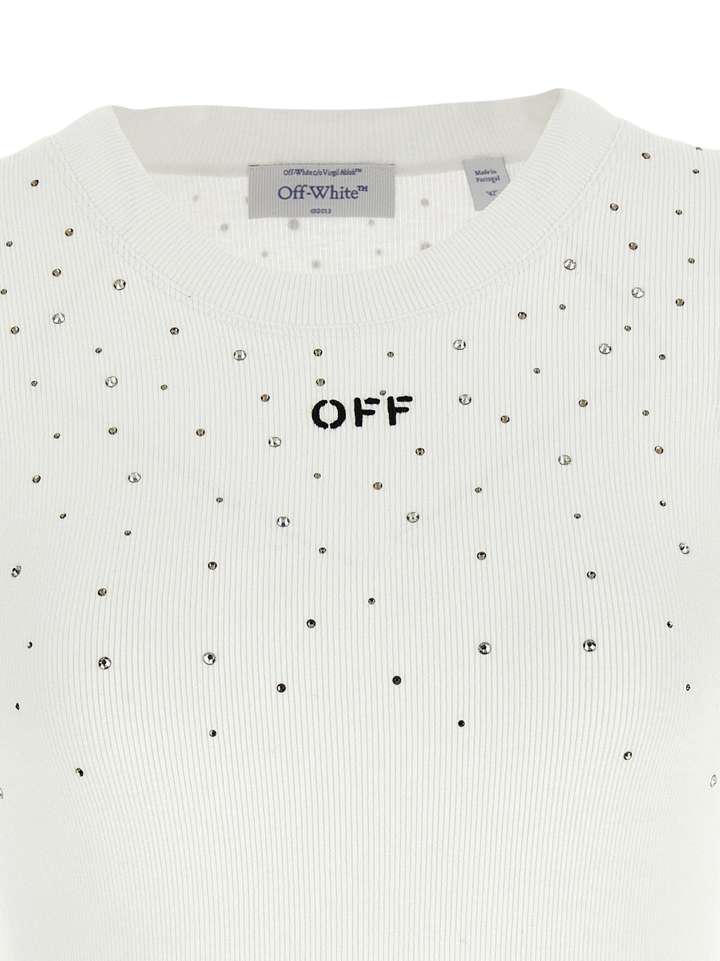 Off-White White Viscose Sleeveles T-Shirt