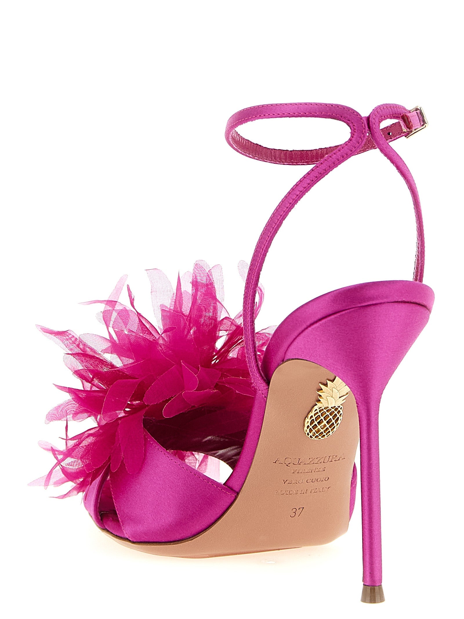 Aquazzura Fuchsia Textile Stiletto Heel Sandals