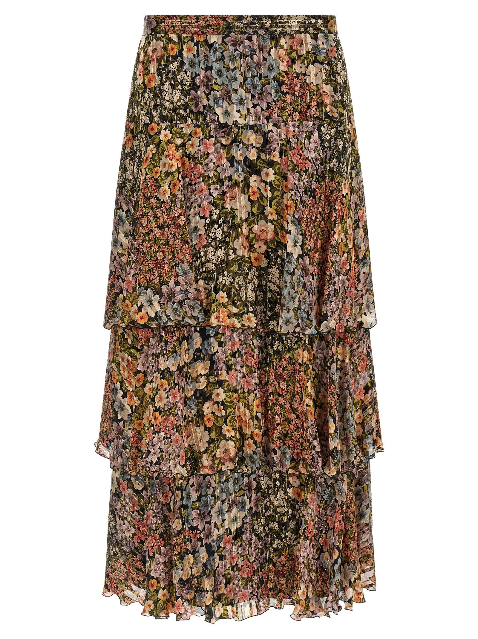 Valentino Garavani Multicolor Silk Midi Skirt