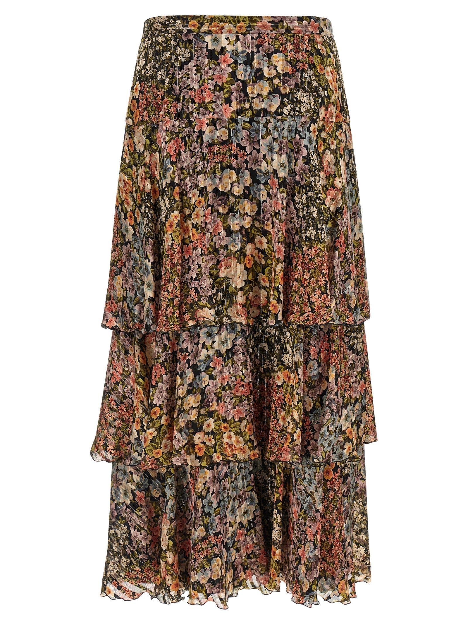 Valentino Garavani Multicolor Silk Midi Skirt