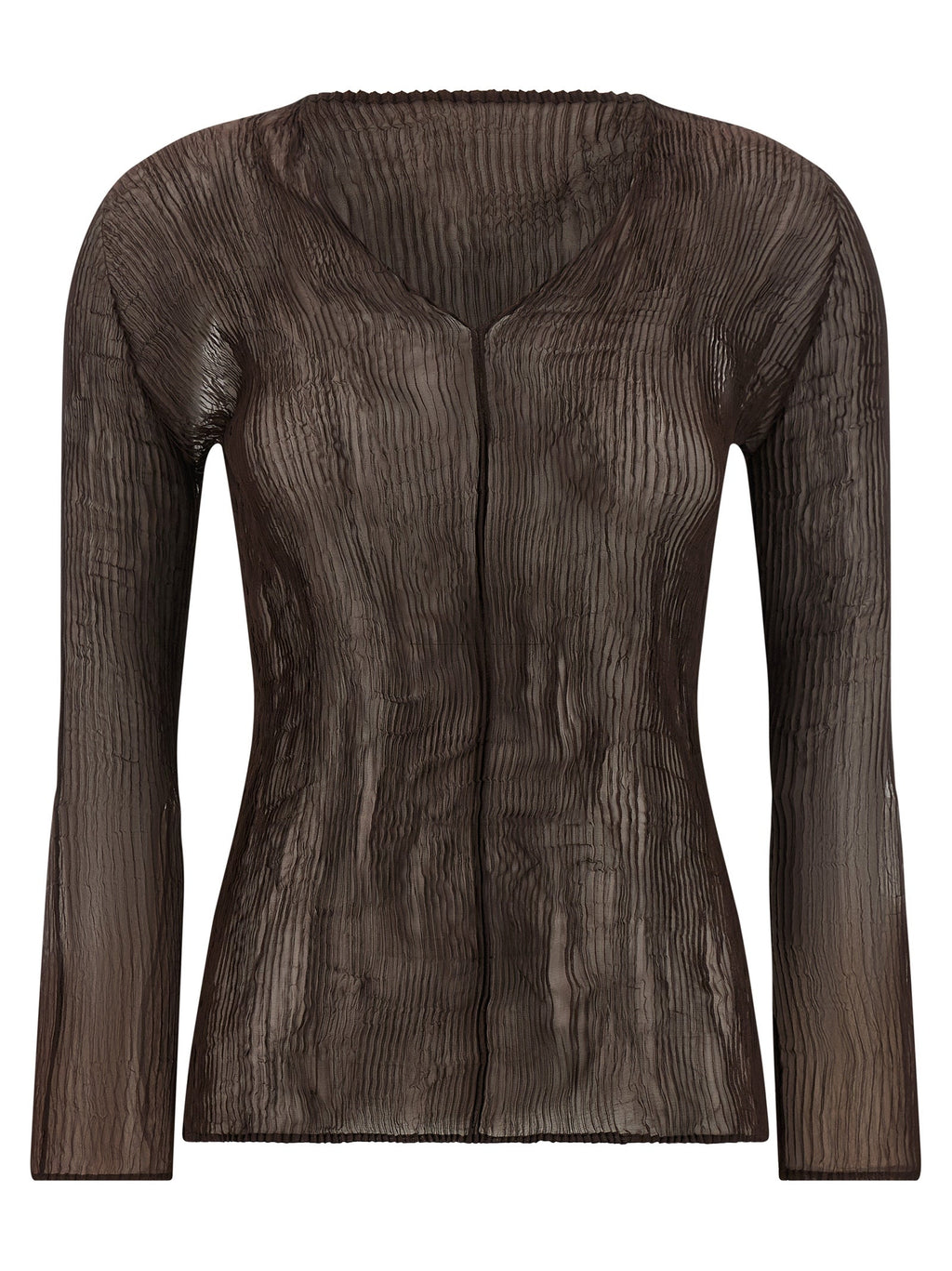 Issey Miyake Brown Polyester Blouse