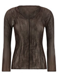 Issey Miyake Brown Polyester Blouse