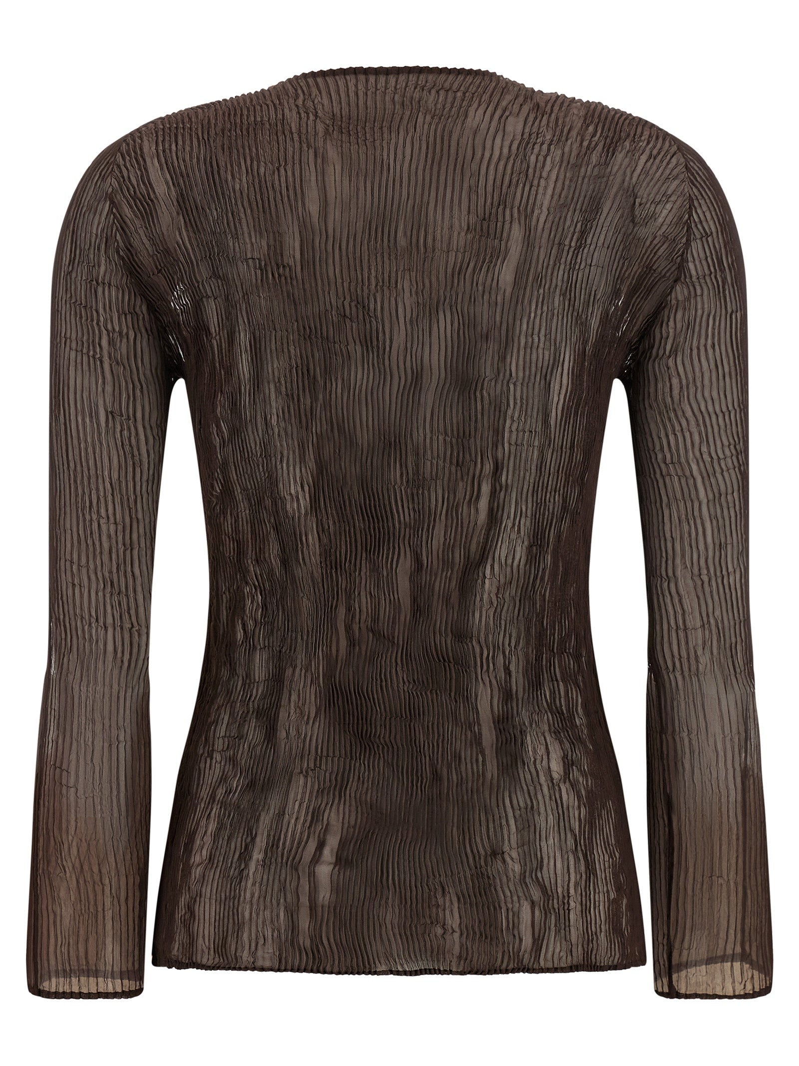 Issey Miyake Brown Polyester Blouse