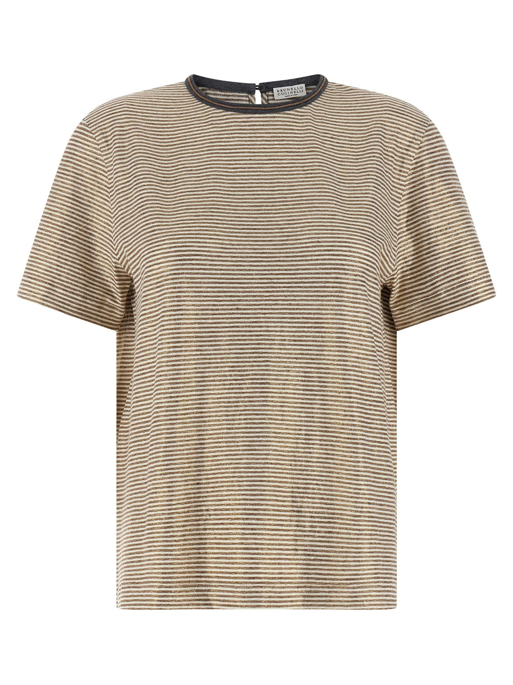 Brunello Cucinelli Multicolor Linen T-Shirt
