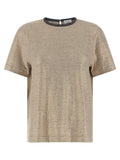 Brunello Cucinelli Multicolor Linen T-Shirt