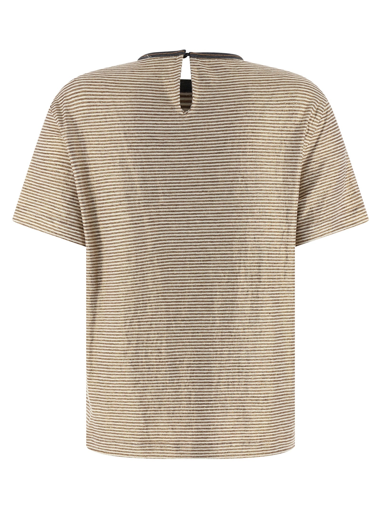 Brunello Cucinelli Multicolor Linen T-Shirt