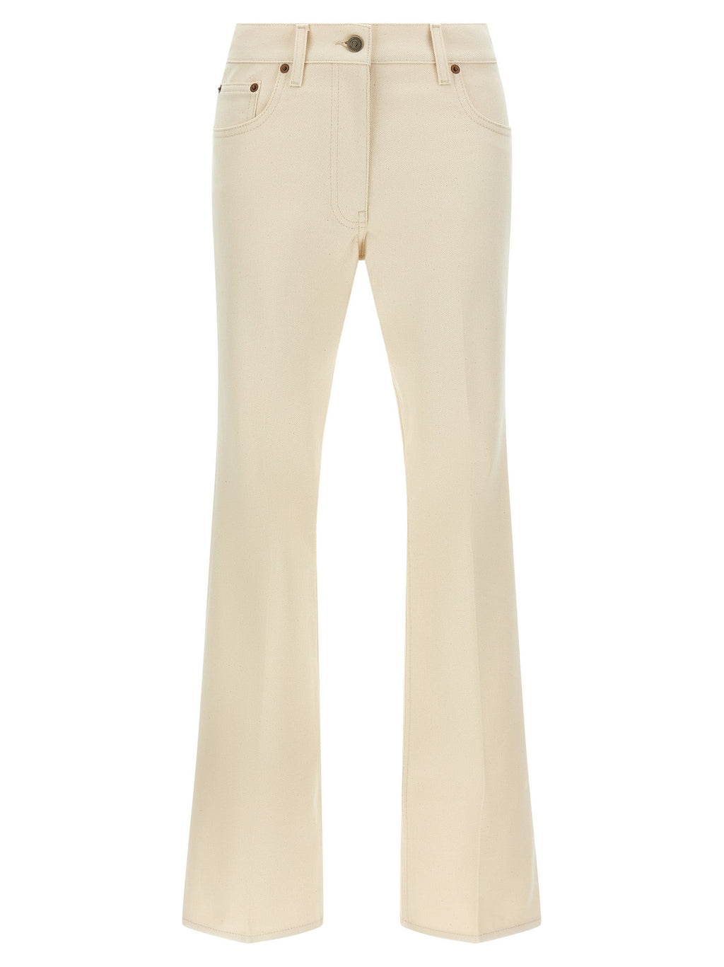 Valentino Garavani Beige Cotton Flared Jeans