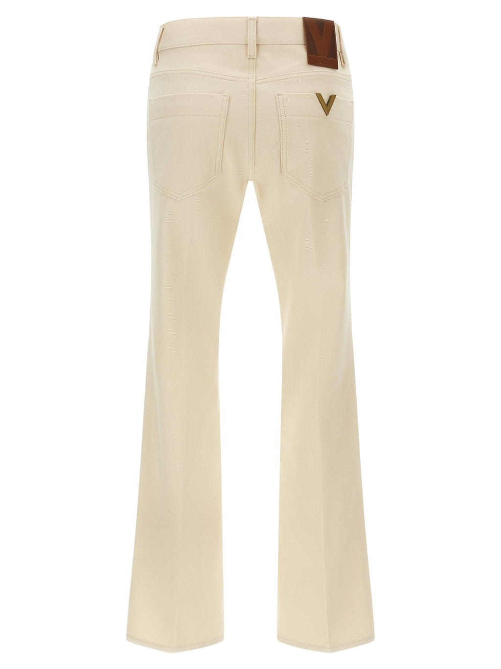Valentino Garavani Beige Cotton Flared Jeans