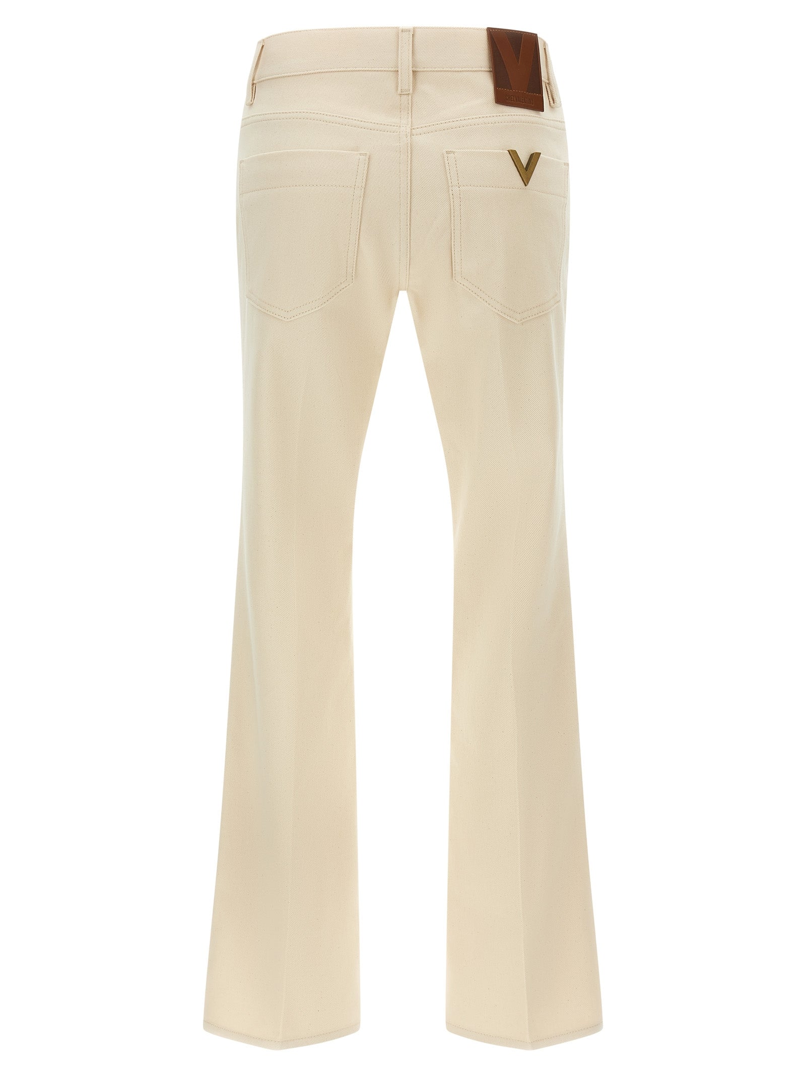 Valentino Garavani Beige Cotton Flared Jeans
