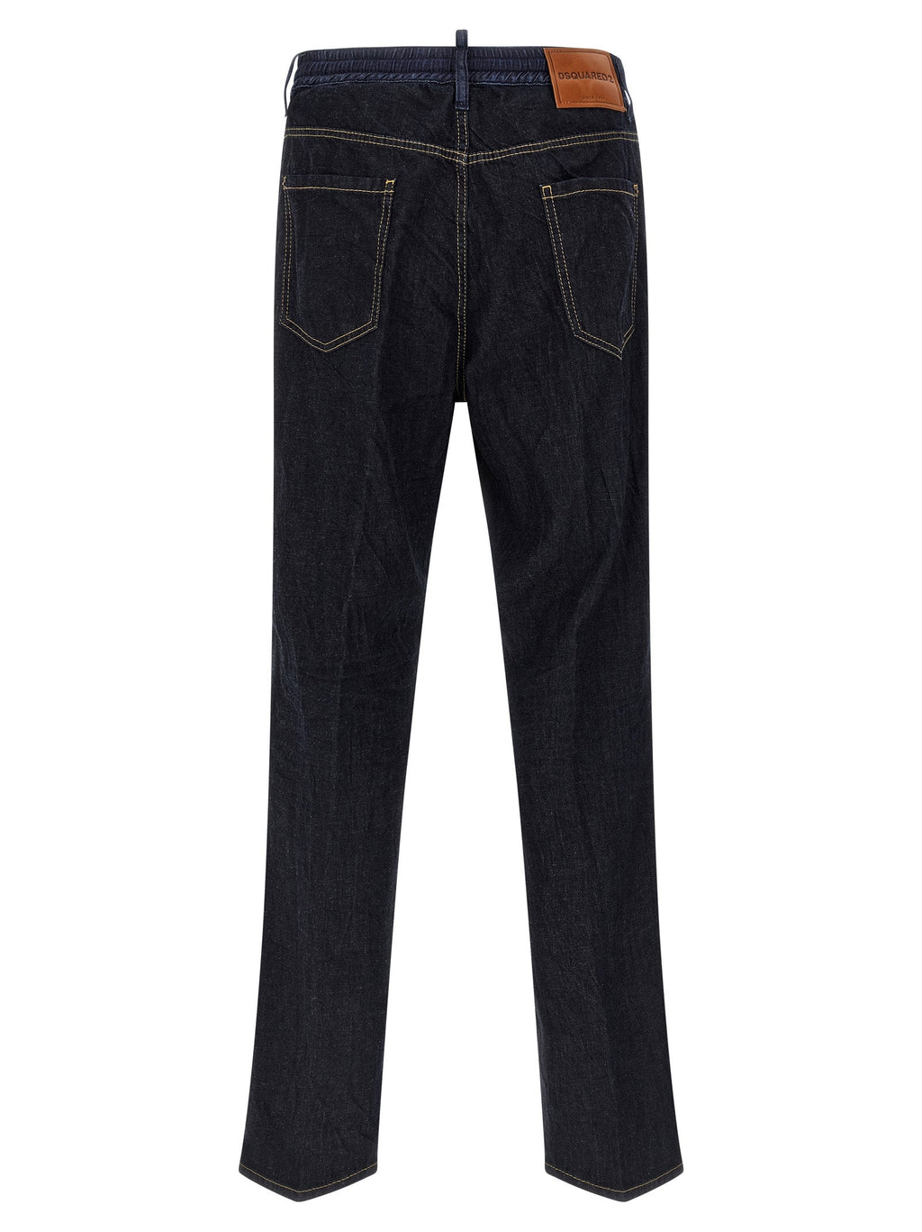 Dsquared² Blue Cotton Straight-Leg Jeans