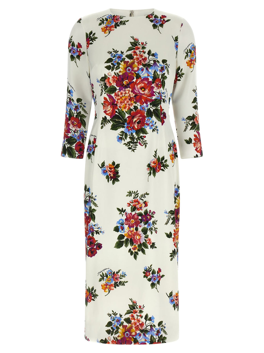 Dolce & Gabbana White Viscose Midi Dress