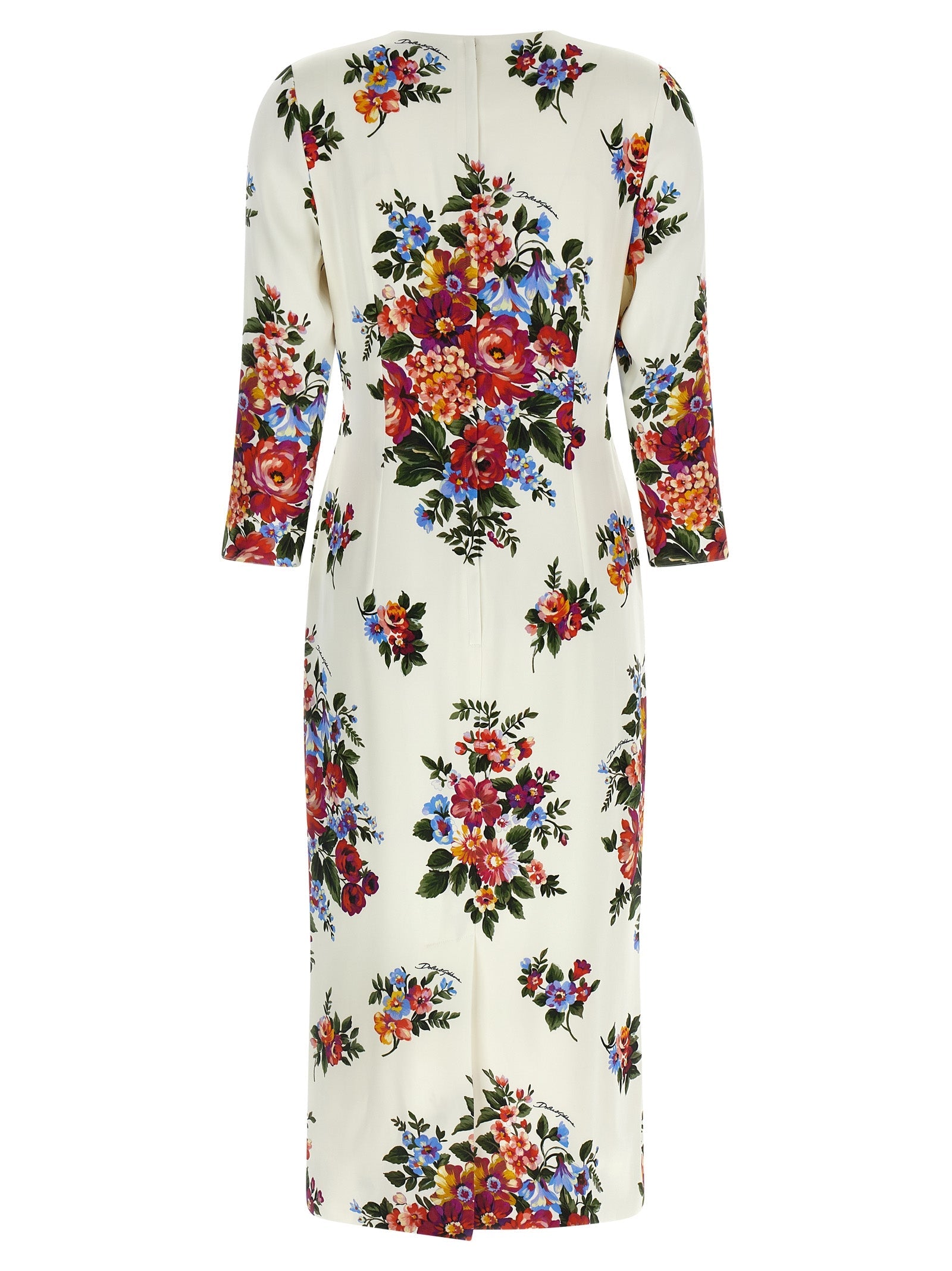 Dolce & Gabbana White Viscose Midi Dress