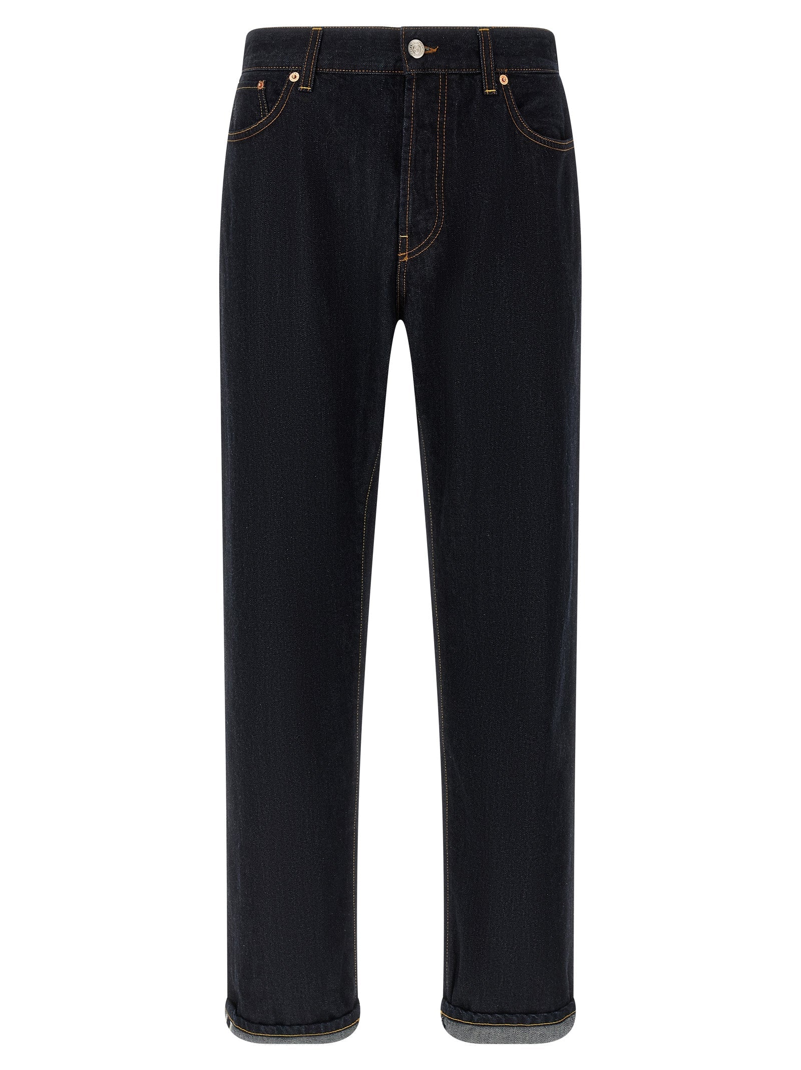 Department 5 Blue Cotton Straight-Leg Jeans